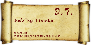 Deáky Tivadar névjegykártya