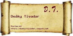 Deáky Tivadar névjegykártya