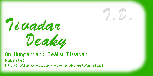 tivadar deaky business card