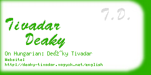 tivadar deaky business card